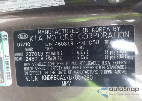 2011 Kia Sportage Lx from USA, damaged, VIN KNDPBCA27B7037390